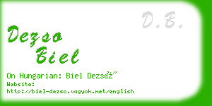 dezso biel business card